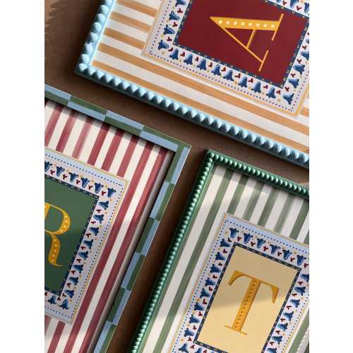 Striped Wall Art | Personalised Letter Print | A5 A4 A3
