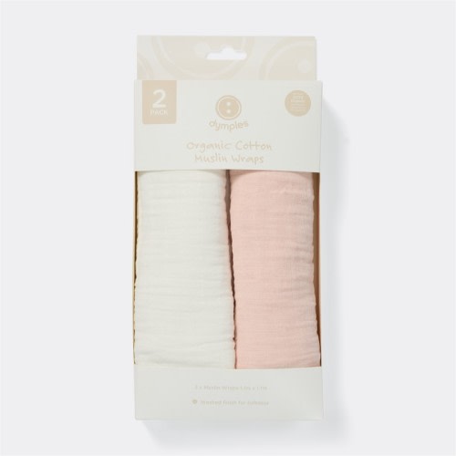 Dymples Cotton Muslin Wraps 2 Pack - Natural