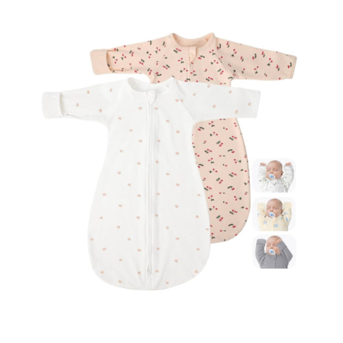 2 Pack Transitional Swaddle Sack with Arms Up Length Sleeves & Mitten Cuffs, Sleeping Sack Bag 2 Ways Zipper, Wearable Swaddling Blanket for Newborns Baby Snug Fit Calms Startle Reflex