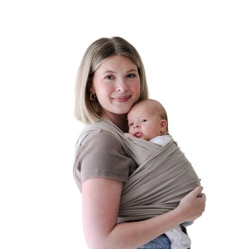 snuggle me Baby Wrap | Hands-Free Baby Wraps Carrier, Easy-Tie Baby Sling Carrier, Baby Carrier Wrap with Organic Cotton, Baby Wearing Wrap for Newborns from 0 to 18 Months (7-35 lbs) - Birch