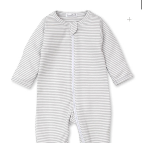 Classic Rib Silver Stripe Zip Footie