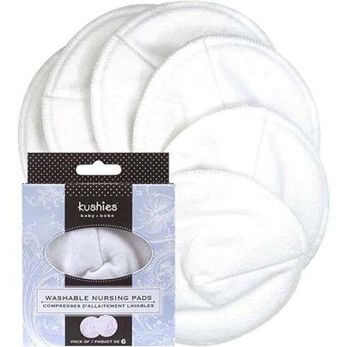 Kushies N900 Washable Nursing Pads, White