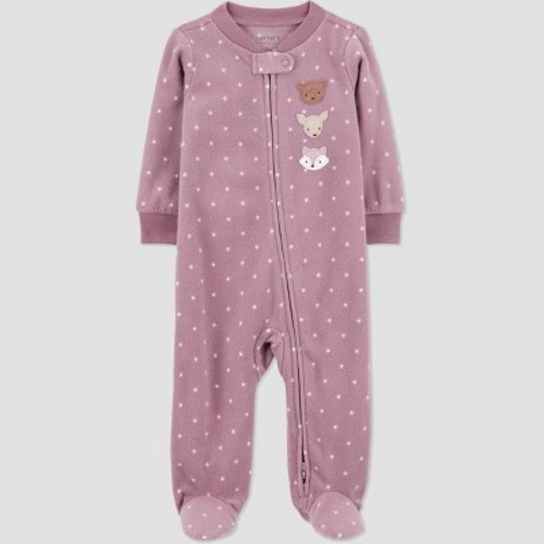Carter's Just One You® Baby Girls' Fleece Forest Friends Sleep N' Play - Pink Newborn