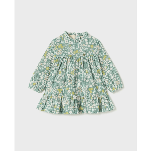Mayoral Baby Girl Velvet Green Floral Dress