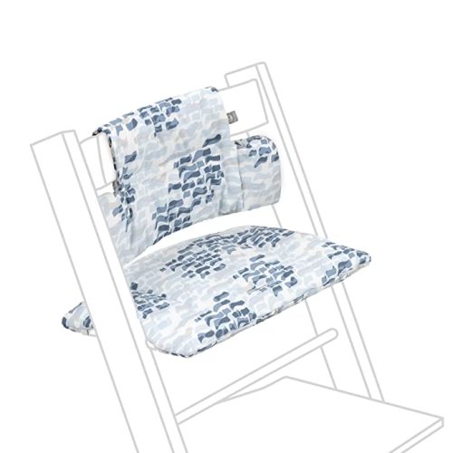 Stokke Tripp Trapp Classic Cushion, Waves Blue - Pair with Tripp Trapp Chair & High Chair for Support and Comfort - Machine Washable - Fits All Tripp Trapp Chairs