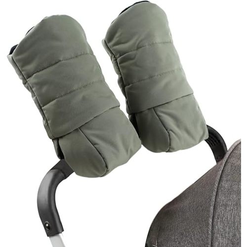 Zsedrut Stroller Gloves Universal Winter Anti-Freeze Stroller Mittens Water Repellent Hand Warmer Muff Fleece Lined,Winter Stroller Accessories (Army Green)