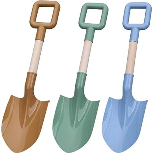 Wood Kids Garden Tool Shovels Toys, 16" Large Avocado Beach Spades Sand Shovels Toys for Adults Gardening Tools Kit Travel Sandbox Toy Sturdy Snow Scoop Durable Wood Handle Spade for Digging Sand Snow