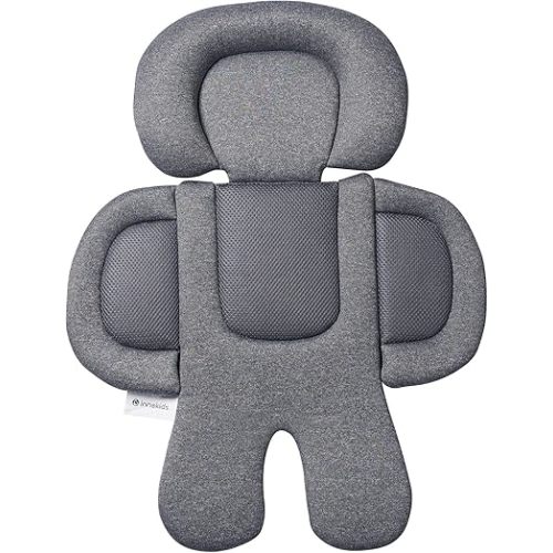Innokids Car Seat Head and Body Supports for Infant, 2-in-1 Reversible Baby Car Seat Insert Stroller Soft Cushion Suitable for All The Season (Gray/Black)
