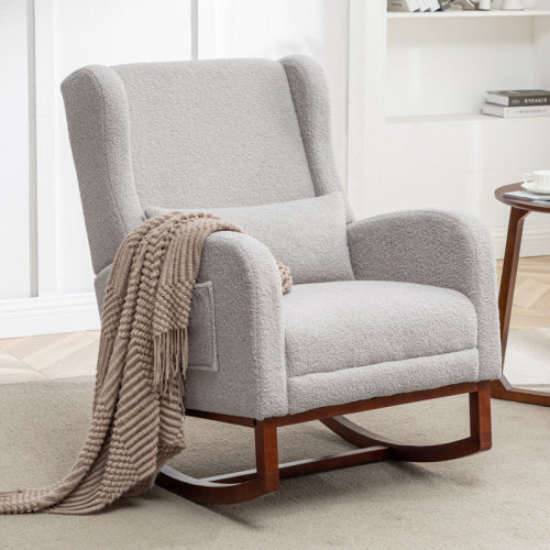 Harriet Bee Julyanna 30.1" Wide Gliders cking Cir with Solid Wood Leg and Footrest & Reviews | Wayfair