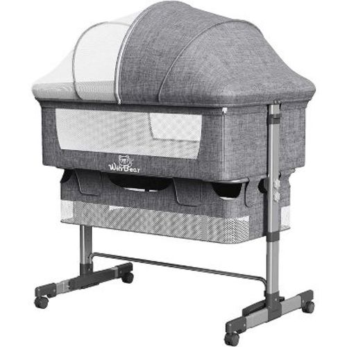 KTMBDW Baby Bassinet Bedside Crib, 3-in-1 Baby Bassinet Bedside Sleeper with Mattress and Soft,Breathable Sheet,Height Adjustable, Stable for Newborns