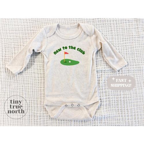 New To The Club Golf Baby - Baby Gift for Golfer - Golf Baby Gift - Baby Bodysuit - Baby Shower Gift - Golfer Baby Shirt
