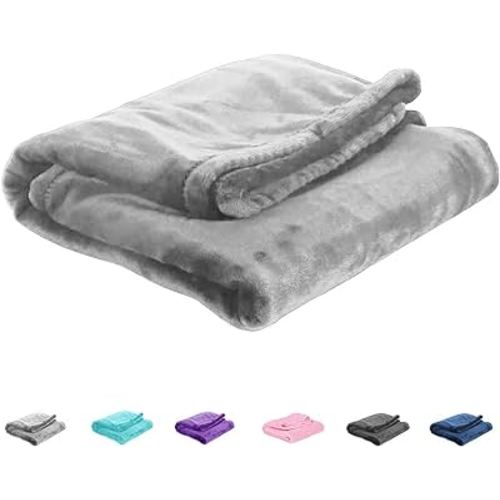 UOZZI BEDDING All-Season Gray Flannel Fleece Baby Blanket for Girls & Boys - Ultra Soft Plush Thin Kids Toddler Blanket for Crib, Pram Strollers, Sofa, 100% Microfiber Polyester 27"x39"