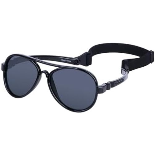 COCOSAND Baby Aviator Polarized Sunglasses with Adjustable Strap for Baby Infant Girl Boy 0-18 Months