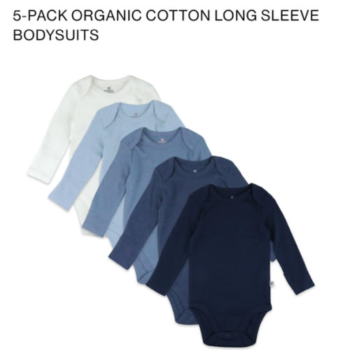 5-Pack Organic Cotton Long Sleeve Bodysuits | Honest Baby Clothing