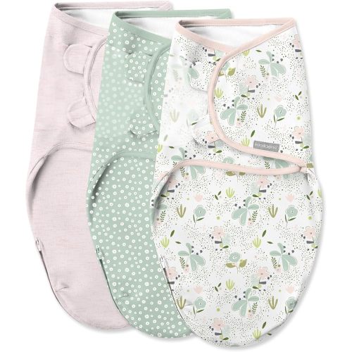 SwaddleMe by Ingenuity Original Swaddle with Easy-Change, 100% Cotton, Improves Sleep & Calms Startle Reflex, 0-3 Months, 3-Pack - Peekaboo Panda