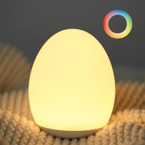 sympa Nachtlicht Kinder, Baby Stilllicht Dimmbar mit 8 Farbwechsel, 1H Timer, Speicherfunktion, Typ C Ladeanschluss Silikon LED Nachttischlampe Ei zum Stillen Schlafen : Amazon.de: Lighting