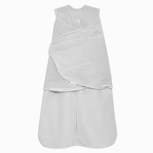 HALO Micro Fleece Sleepsack Swaddle, 3-Way Adjustable Wearable Blanket, TOG 3.0, Grey, Newborn, 0-3 Months - Gray - Newborn (Pack of 1)