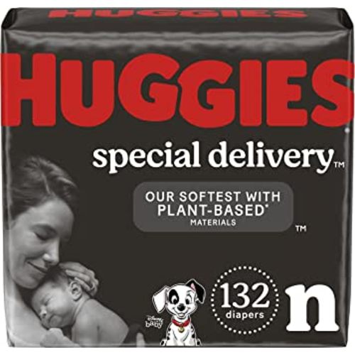 Hypoallergenic Baby Diapers Size Newborn (up to 10 lbs), Huggies Special Delivery, Fragrance Free, Safe for Sensitive Skin, 132 Ct
