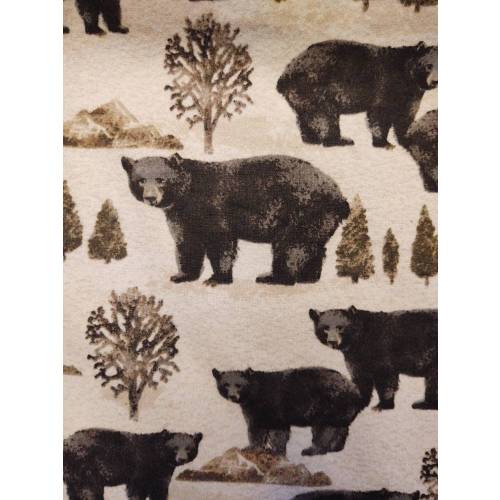 Fitted Crib Sheet Woodland Distressed Black Bear on Cream Pillowcases Pack 'n Play Sheet Changing Pad Cover Bear Mountains Flannel