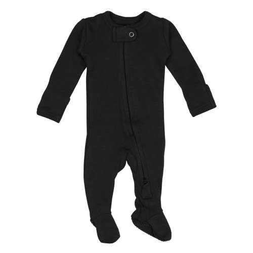 Organic 2-Way Zipper Footie in Black – L'ovedbaby