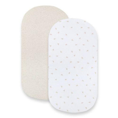 Burt's Bees Baby® Organic Bassinet Sheet - Golden Bee/Oatmeal - 2pk : Target