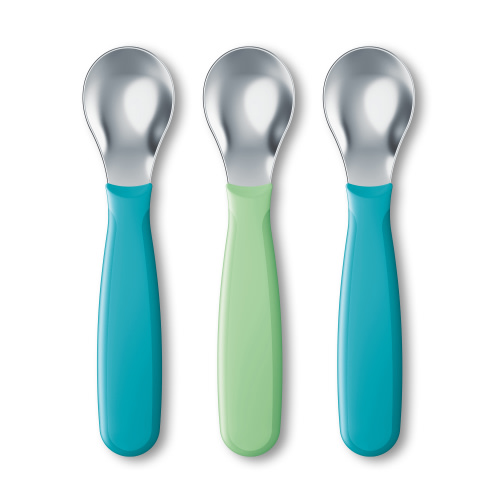 NUK Cutlery Toddler Baby Spoon, BPA Free, 3 Pack, Neutral