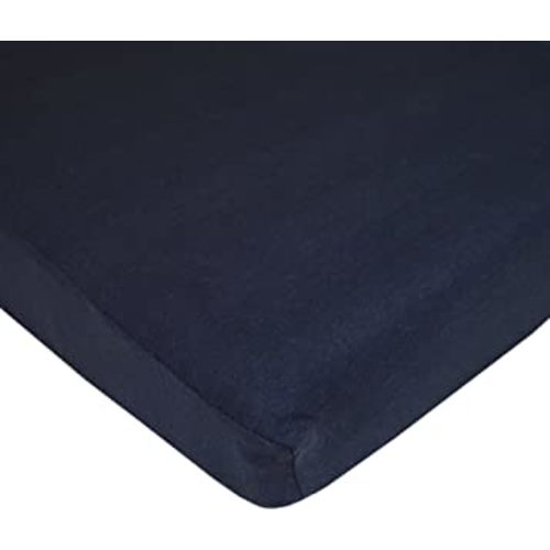 American Baby Company Supreme 100% Natural Cotton Fitted Crib Sheet 52" x 28", Enhanced Thickness for Soft, Breathable & Hypoallergenic Jersey Comfort, Navy, Neutral for Boys & Girls