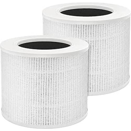 True HEPA Core Mini Replacement Filter for Levoit Core Mini Air Purifier, 3-in-1 HEPA, High-Efficiency Activated Carbon, 2 Filter & 6 Fragrance Sponge