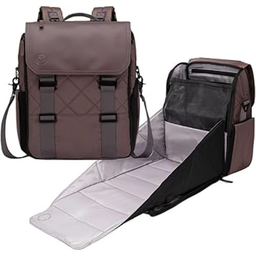 PAPERCLIP Diaper Bag Backpack with Patented Changing Station - Unisex Baby Bag for Travel - Large Eco-Friendly Diaper Bags for Mom and Dad (Baked Oak)