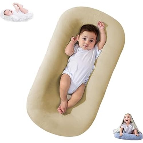 Baby Lounger, Bionic Design Baby Lounger for Newborn 0-24 Months, Soft Organic Cotton Breathable Lounger for Infants