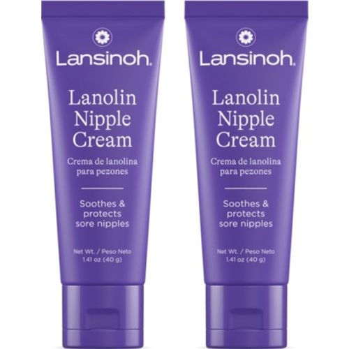 Lansinoh Nipple Cream Safe for Breastfeeding Baby, 100% Natural Nipple Butter, Breastfeeding Essentials for Postpartum Moms, 1.41 Ounces (2 Pack)