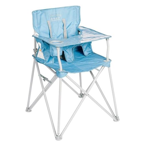 ciao! Baby Portable High Chair, Fold Up Travel Seat with Tray, Designed for Camping and Picnics, Lightweight Design, Ideal for Babies and Toddlers, Slate Blue