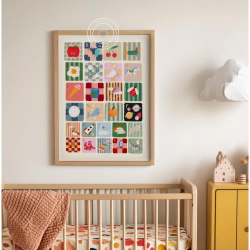 Colorful ABC Nursery Art Print, Kids Room Decor