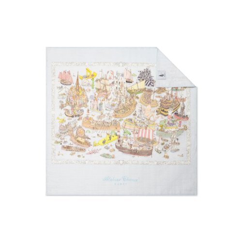 Atelier Choux Ocean Academy Printed Finished Edge Blanket