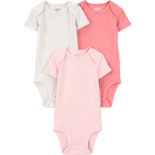 Carter's Child of Mine Baby Girl Bodysuits, 3-Pack, Sizes Preemie-18 Months