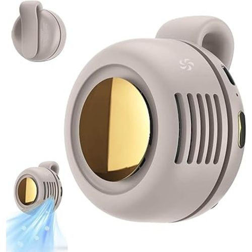 Portable Silent Bladeless Clip-On Fan – Mini Rechargeable 3-Speed Personal Cooling Fan for Shirt & Waist, Small Powerful Whirlwind Design, Quiet USB Battery Operated for Outdoor & Office (White)