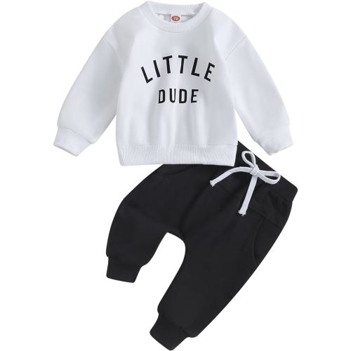 Tsnbre Baby Boy Clothes Outfits Fall Long Sleeve Color Block Sweatshirt Tops Casual Pants Newborn 2Pcs Set