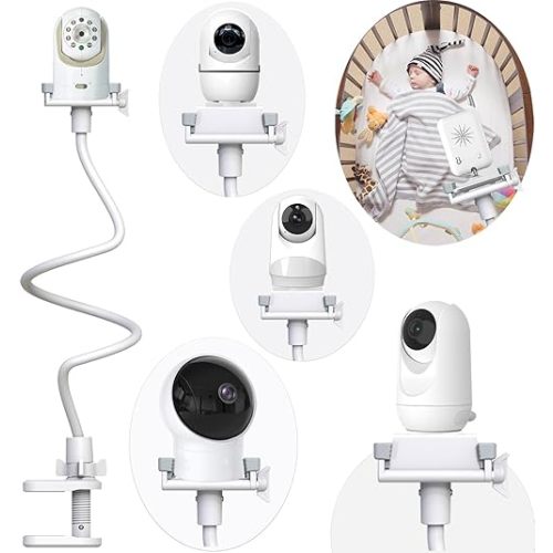 Baby Camera Monitor Mount Flexible Holder Stand Compatible with Nanit Pro,Momcozy,Eufy, HelloBaby HB65/HB66/HB6550/HB248,Blemil , ANMEATE SM935E, Infant Optics DXR-8 Any Cameras with 1/4" Screw Stand