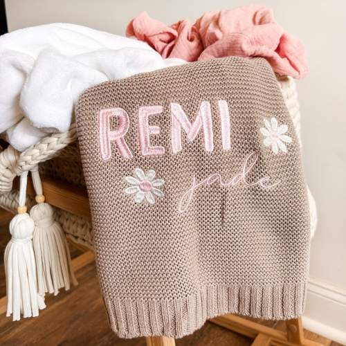 Etsy Personalized Knit Blanket