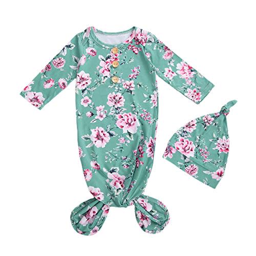 Infant Newborn Baby Girls Floral Sleep Gown Headband Sleepwear Romper Sleeping Bags Outfits