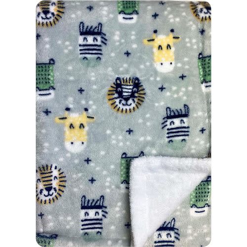 MODERN BABY Minky Blankets for Baby Boy Safari Plush Warm Stroller Blanket - 30" x 40" - Animal