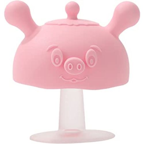 Baby Teething Toy, Teething Relief Pacifier, Baby Chew Toys for Sucking Needs(Pig Pink)
