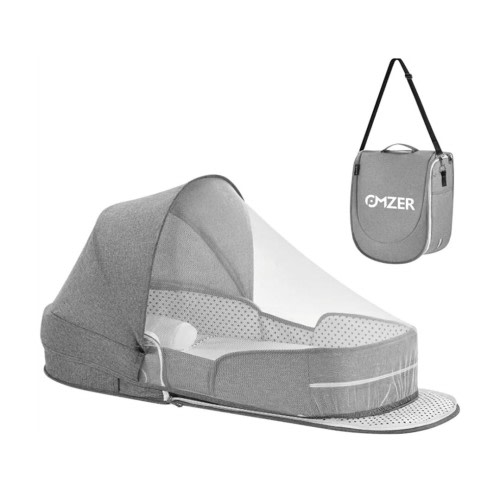 omzer Baby Travel Bassinet Portable Bassinets - Foldable Grey