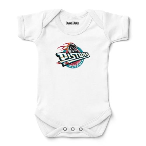 Newborn & Infant Detroit Pistons Chad & Jake White Hardwood Classic Bodysuit