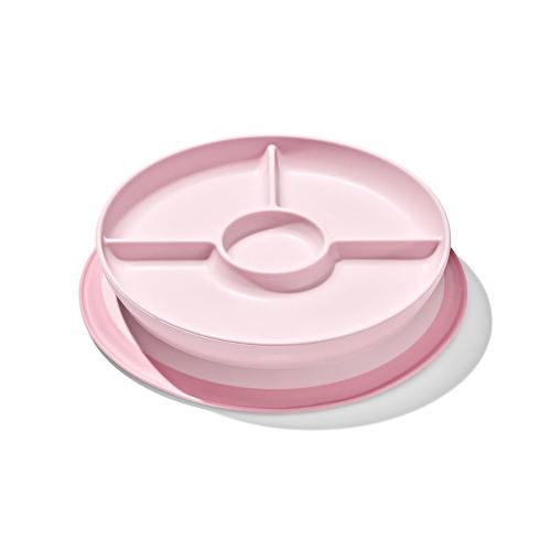 OXO Tot Stick and Stay Suction Divided Plate - Blossom