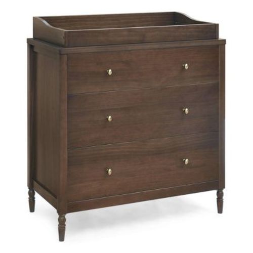 Delta Children Serena 3 Drawer Dresser With Changing Top - Teak Brown