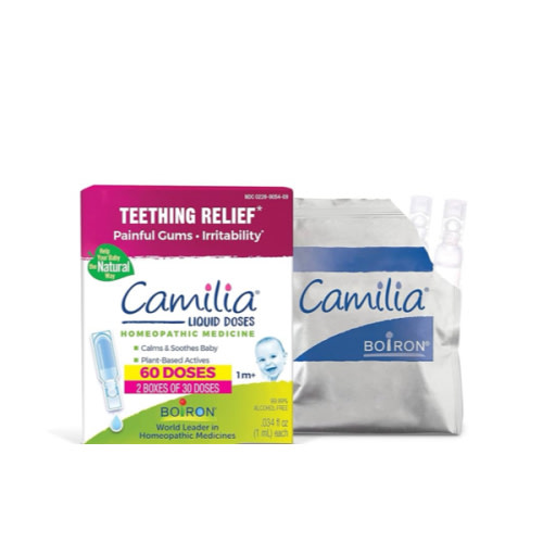 Boiron Camilia Teething Drops for Daytime and Nighttime Relief of Painful or Swollen Gums and Irritability in Babies - 60 Count