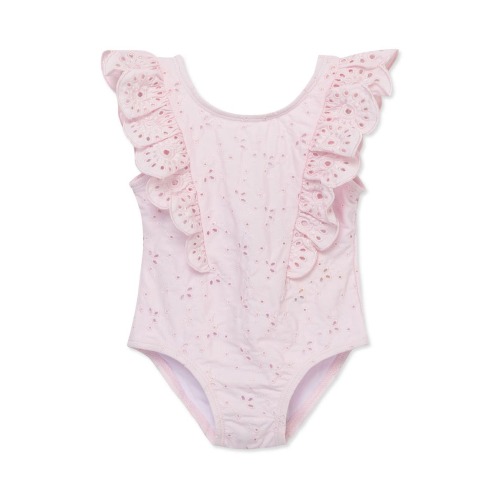 Eyelet Ruffle One-Piece Swimsuit