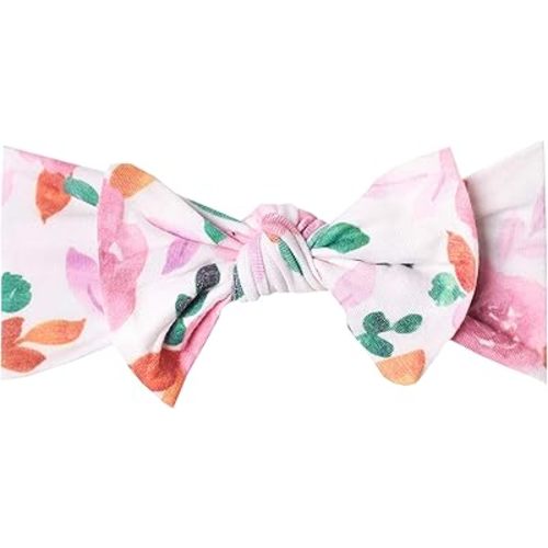 Copper Pearl Baby Stretchy Soft Knit Headband Bow Siena