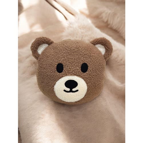 Cute Bear Theme Nursery Home Décor, Cozy Bear Pillow, Warm and Cuddly Texture, Soft Sherpa Fleece Cushion